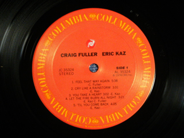 画像: CRAIG FULLER & ERIC KAZ  - CRAIG FULLER & ERIC KAZ  ( Ex+/Ex+++) / 1973  US AMERICA Original  Used  LP 