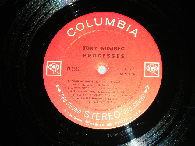 画像: TONY KOSINEC - PROCESSES ( Ex+/Ex+++) / 1969  US AMERICA Original  "WHITE 360 SOUND LABEL" Used  LP 
