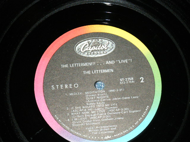 画像: THE LETTERMEN - ...AND "LIVE!" (Ex+/Ex+++) / 1967 US AMERICA ORIGINAL STEREO Used LP 