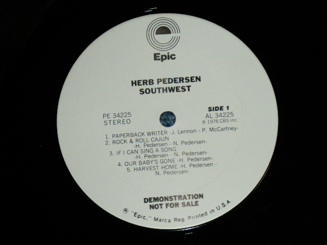 画像: HERB PEDERSEN - SOUTH WEST  (Ex++/Ex+++) / 1976 US AMERICA ORIGINAL "WHITE LABEL PROMO" Used LP 