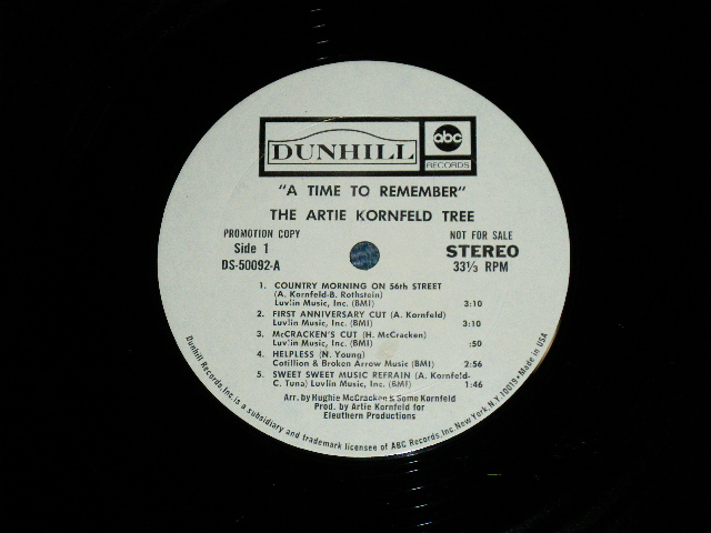 画像: The ARTIE KORNFELD TREE - A TIME TO REMEMBER (SOFT PSYCHE)  ( Ex+/Ex+++) / 1970  US AMERICA Original  "WHITE LABEL PROMO" Used  LP 