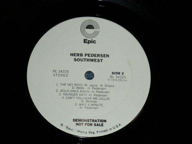 画像: HERB PEDERSEN - SOUTH WEST  (Ex++/Ex+++) / 1976 US AMERICA ORIGINAL "WHITE LABEL PROMO" Used LP 