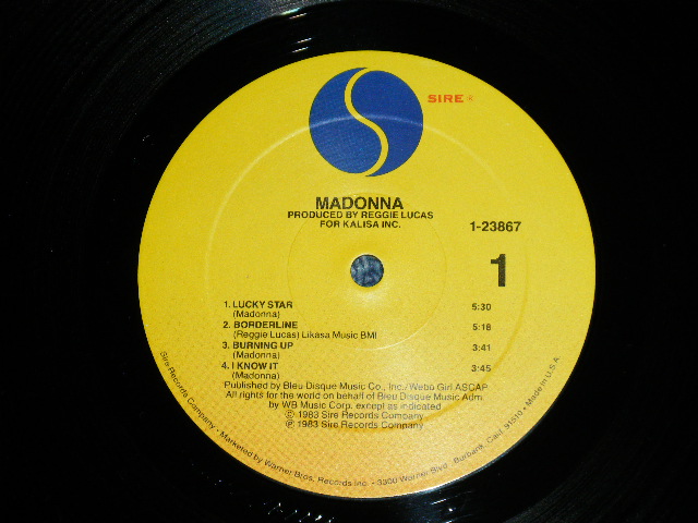 画像: MADONNA - MADONNA ; Debut Album ( Matrix # A:1-23867-A - RE3 SH4 B-17958-Re3 SH4 SLM △　4114 1-1 / B: 1-23867-B-RE1-SH6  B-17959 - Re1-SH4 SLM △4114-x : MINT-/MINT-)     / 1983 US AMERICA ORIGINAL Used  LP