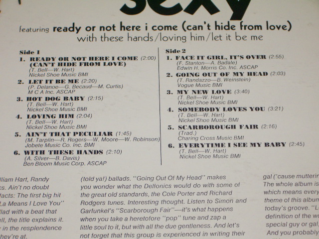 画像: DELFONICS - SOUND OF SEXY SOUL (Ex+/MINT-) / 1968 US AMERICA ORIGINAL "WHITE LABEL PROMO" Used LP