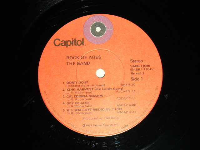 画像: THE BAND - ROCK OF AGES ( Ex++/MINT-) / 1972 US AMERICA ORIGINAL 1st Press "ORANGE / RED with Purple Color 'C' on TOP LABEL" Used 2-LP's 