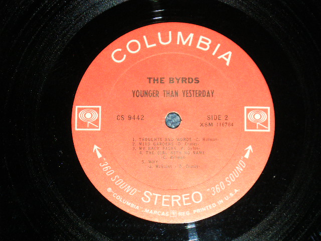 画像: THE BYRDS -  YOUNGER THAN YESTERDAY  ( Matrix # A) 1B /B)1B :  Ex+/Ex+++) / 1967 ORIGINAL WHITE "360 SOUND STEREO  at Bottom Label"  STEREO Used LP