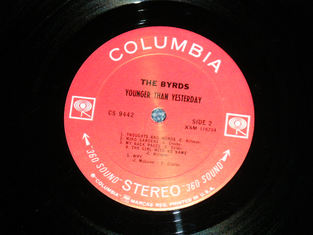 画像: THE BYRDS -  YOUNGER THAN YESTERDAY  ( Matrix # A) 1B /B)1-B :  Ex+/Ex+++) / 1967 ORIGINAL WHITE "360 SOUND STEREO  at Bottom Label"  STEREO Used LP