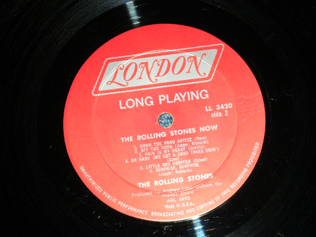 画像: ROLLING STONES - THE ROLLING STONES,NOW !( Matrix Number : HAND WRITING STYLE  A)  ARL-6691 -1D △7763/ B)  ARL-6692 -1B   △7763X )(VG/VG++ Warp A-1&B-1 feel the Warp Noise )    / 1966 Version?  US AMERICA ORIGINAL "RED LABEL with  BOXED LONDON Label" MONO Used LP 