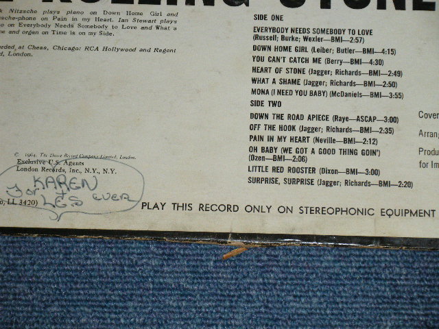 画像: ROLLING STONES - THE ROLLING STONES,NOW !( Matrix Number : A)  ZAL-6691 -4 △7764/ B)  ZAL-6692 -4   △7764x )(VG+++/Ex+ B-6 Poor JUMP)  / 1965  US AMERICA ORIGINAL 1st Press "BLUE LABEL with  UNBOXED LONDON Label" STEREO  Used LP 