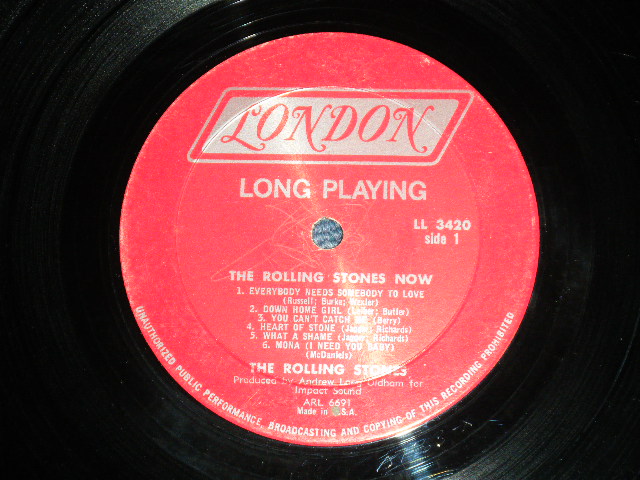 画像: ROLLING STONES - THE ROLLING STONES,NOW !( Matrix Number : HAND WRITING STYLE  A)  ARL-6691 -1D △7763/ B)  ARL-6692 -1B   △7763X )(Ex+/Ex++ )    / 1966 Version?  US AMERICA ORIGINAL "RED LABEL with  BOXED LONDON Label" MONO Used LP 