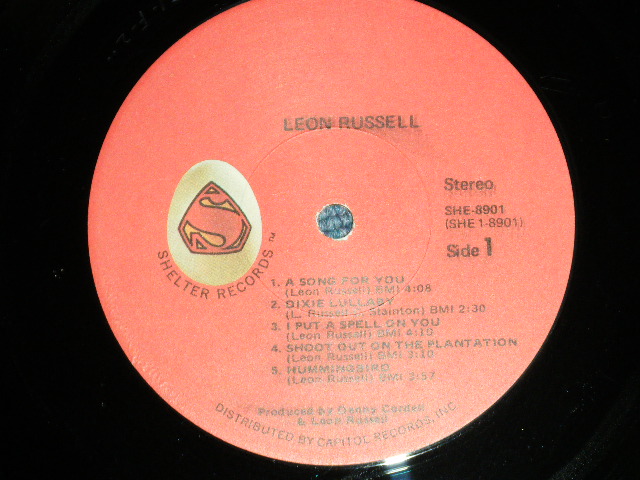 画像: LEON RUSSELL - LEON RUSSELL (MINT-/Ex+++) / 1970 US AMERICA 2nd Issued"Dost.'CAPITOL' Label"  "SUPERMAN Label Logo" Used LP 