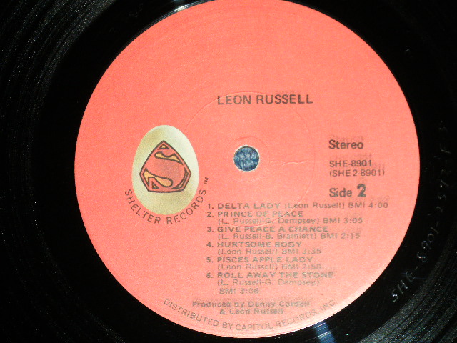 画像: LEON RUSSELL - LEON RUSSELL (MINT-/Ex+++) / 1970 US AMERICA 2nd Issued"Dost.'CAPITOL' Label"  "SUPERMAN Label Logo" Used LP 