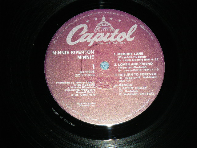 画像: MINNIE RIPERTON - MINNIE ( Ex++/MINT-)  / 1979  US AMERICA  ORIGINAL Used  LP   