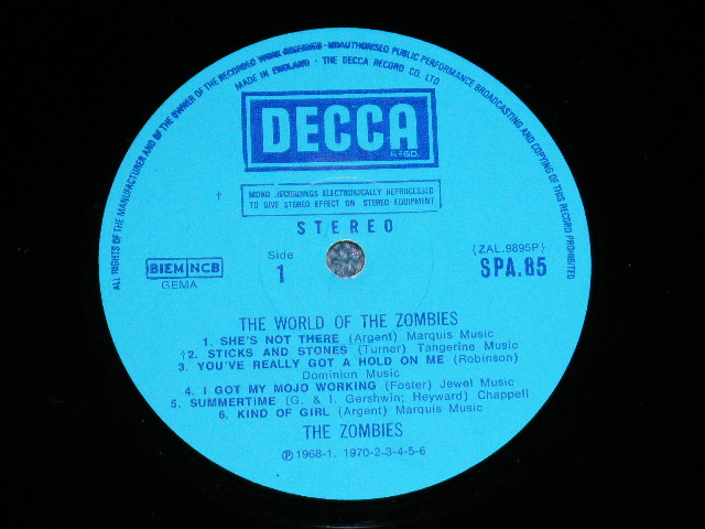 画像: ZOMBIES, The - THE WORLD OF THE ZOMBIES ( MINT-/MINT-)  / 197 UK ENGLAND ORIGINAL Used  LP 