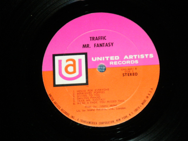 画像: TRAFFIC - MR. FANTASY  (Ex++++/MINT-,Ex++  ) / 1968 Version US AMERICA 2nd Press "PINK & ORANGE Label" "STEREO" Used LP
