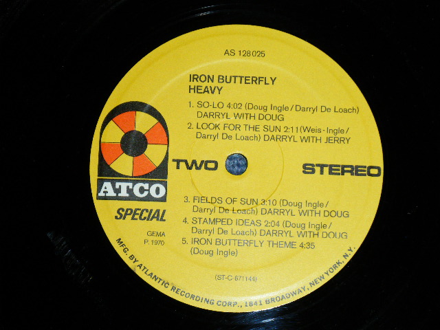 画像:  IRON BUTTERFLY - HEAVY ( Ex+++/MINT-)  / 1970  WEST-GERMANY GERMAN Used LP