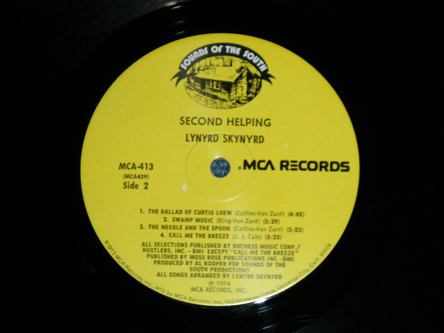 画像: LYNYRD SKYNYRD -  SECOND HELPING ( Ex/Ex+++)  / 1974   US AMERICA  ORIGINAL "YELLOW Label" Used LP 