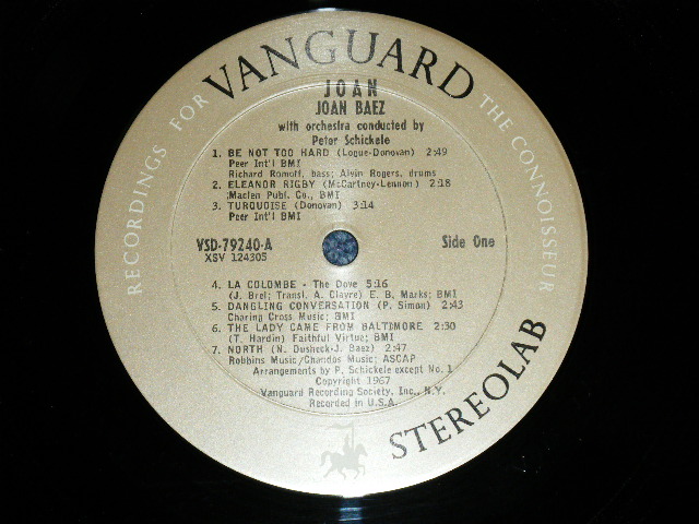 画像: JOAN BAEZ - JOAN ( FC:MINT-, BC:Ex++/ MINT-)  / 1967 US AMERICA ORIGINAL STEREO Used LP 