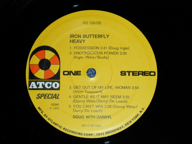 画像:  IRON BUTTERFLY - HEAVY ( Ex+++/MINT-)  / 1970  WEST-GERMANY GERMAN Used LP