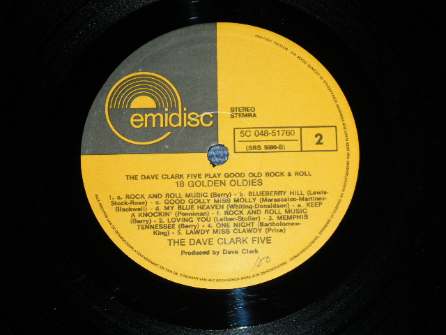 画像: THE DAVE CLARK FIVE 5 - PLAYS GOOD OLD ROCK & ROLL :  18 GOLDEN OLDIES ( Ex++ /Ex+++ ) / Late 1960's HOLLAND ORIGINAL  Used LP 