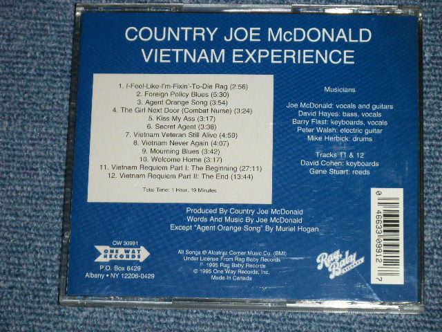 画像: COUNTRY JOE McDONALD - VIETNAM EXPERIENCE (MINT-/MINT)  / 1995 US AMERICA ORIGINAL Used CD 