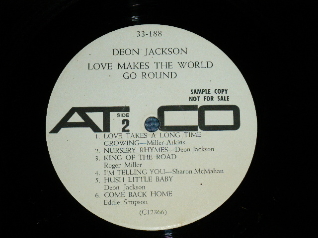 画像: DEON JACKSON - LOVE MAKES THE WORLD GO ROUND ( Ex-,VG++/Ex+++,Ex-)  / 1966 US AMERICA ORIGINAL "WHITE LABEL PROMO" MONO Used LP 