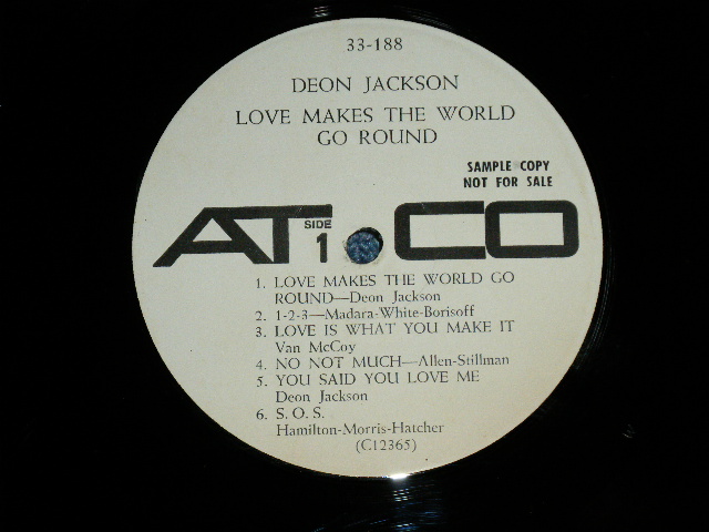 画像: DEON JACKSON - LOVE MAKES THE WORLD GO ROUND ( Ex-,VG++/Ex+++,Ex-)  / 1966 US AMERICA ORIGINAL "WHITE LABEL PROMO" MONO Used LP 