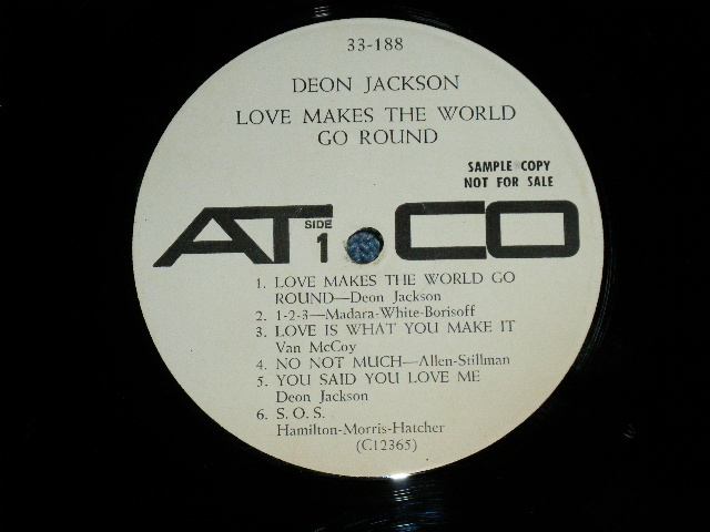 画像: DEON JACKSON - LOVE MAKES THE WORLD GO ROUND (VG++/Exll WOFC, WOBC, WOL, EDSP) / 1966 US AMERICA ORIGINAL "PROMO" MONO Used LP 