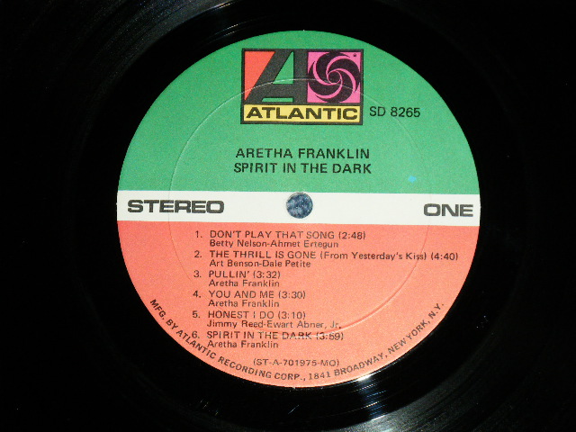 画像: ARETHA FRANKLIN - SPIRIT IN THE DARK (MINT-/MINT-)  / 1970 US AMERICA ORIGINAL Used LP 