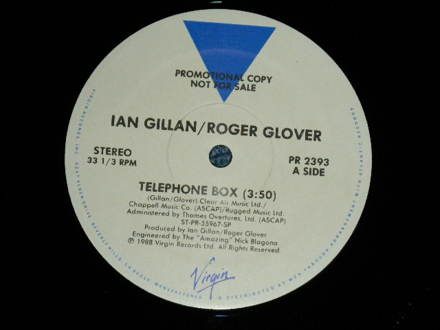 画像: IAN GILLAN and ROGER GROVER ( of DEEP PURPLE) - TELEPHONE BOX ( Ex++/MINT-)   / 1988 US AMERICA ORIGINAL "PROMO ONLY" Used 12inch