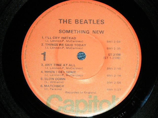 画像: The BEATLES -  SOMETHING NEW ( Matrix # A) ST-1-2108-F-21/B) ST-2-2108-F-19 : MINT-/MINT-) / US REISSUE "1976 Version ORANGE Label" Used LP 