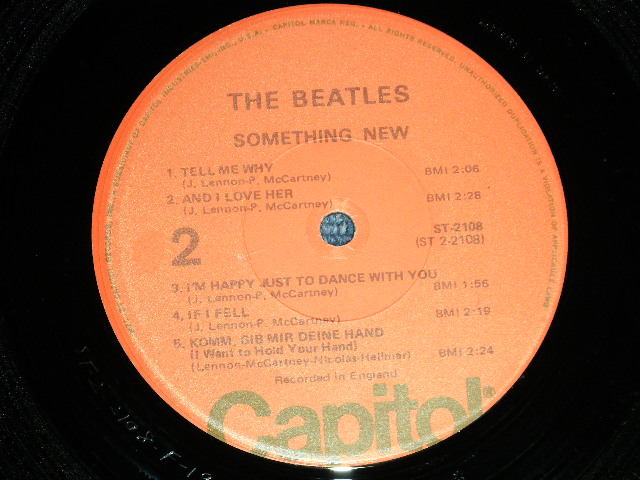 画像: The BEATLES -  SOMETHING NEW ( Matrix # A) ST-1-2108-F-21/B) ST-2-2108-F-19 : MINT-/MINT-) / US REISSUE "1976 Version ORANGE Label" Used LP 