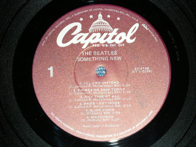 画像: The BEATLES -  SOMETHING NEW ( Matrix # A) ST-1-2108-H17#1/B) ST-2-2108-H16#2 : Ex/MINT-) / US REISSUE "1978 Version PURPLE  Label" Used LP 