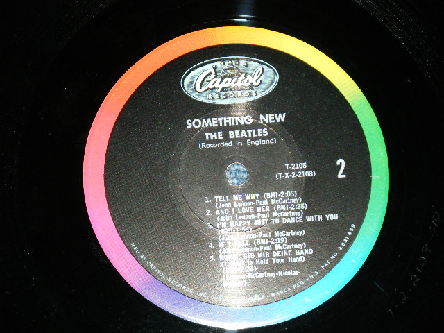 画像: The BEATLES -  SOMETHING NEW ( Matrix # A) T-1-2108-F9 /B) T-2-2108-G10  : Ex+++/MINT- ) / 1964 US AMERICA ORIGINAL "BLACK with COLOR BAND Label" MONO Used LP 
