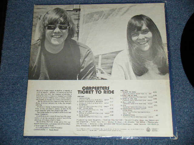 画像: CARPENTERS - TICKET TO RIDE ( DEBUT ALBUM  : Reissue of OFFERING ) ( Matrix # A) (RE-1)-7-A/B) (RE-1)-7-B)(Ex/Ex+++) / 1970 Version US BROWN Label   Used  LP 