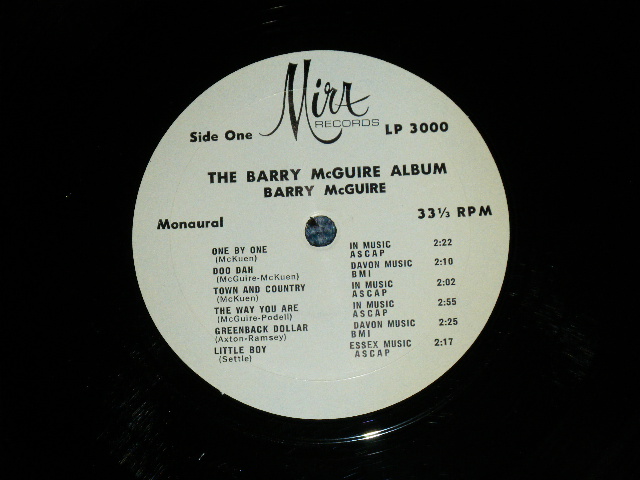 画像: BARRY McGUIRE - The BARRY McGUIRE ALBUM  (Ex+++/MINT-)  / 1965 US AMERICA ORIGINAL MONO Used   LP 