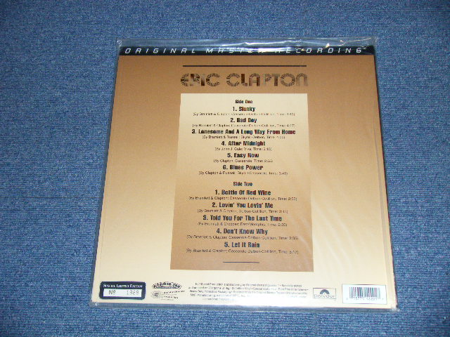 画像: ERIC CLAPTON - ERIC CLAPTON (SEALED)  / 1995 US ORIGINAL "HALF-SPEED MASTER" "BRAND NEW SEALED" LP 