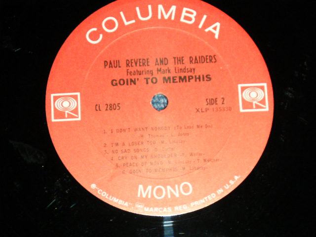 画像: PAUL REVERE & THE RAIDERS  ( Produced by CHIPS MORNMAN ) - GOIN' TO MEMPHIS (Ex+/Ex- Looks:VG++ ) / 1968 US AMERICA ORIGINAL "MONO Label" Used LP 