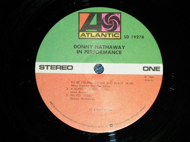 画像: DONNY HATHAWAY - IN PERFORMANCE ( Ex++/MINT-) / 1980 US AMERICA ORIGINAL  Used LP 