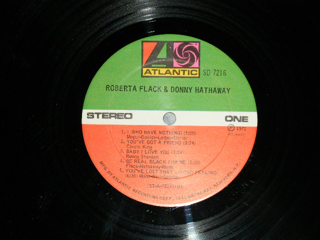 画像: ROBERTA FLACK & DONNY HATHAWAY - ROBERTA FLACK & DONNY HATHAWAY (Ex+++/Ex+++)  / 1972 US AMERICA  ORIGINAL "1841 BROADWAY Label" Used LP  