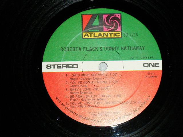 画像: ROBERTA FLACK & DONNY HATHAWAY - ROBERTA FLACK & DONNY HATHAWAY (Ex+++/Ex+++)  / 1972 US AMERICA  ORIGINAL "RECORD CLUB Using Seal"  "1841 BROADWAY Label" Used LP  