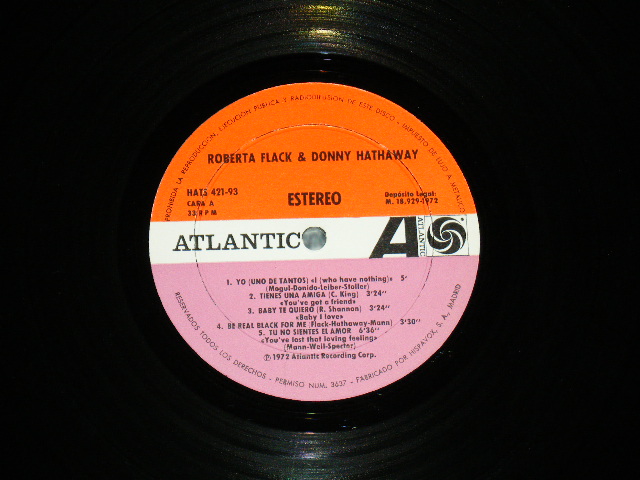 画像: ROBERTA FLACK & DONNY HATHAWAY - ROBERTA FLACK & DONNY HATHAWAY / 1972 SPAIN ORIGINAL Used LP  
