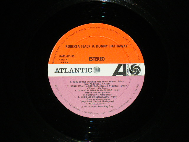 画像: ROBERTA FLACK & DONNY HATHAWAY - ROBERTA FLACK & DONNY HATHAWAY / 1972 SPAIN ORIGINAL Used LP  