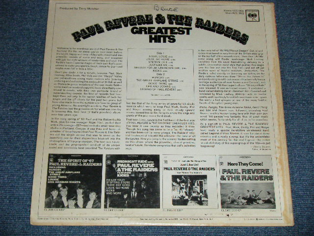 画像: PAUL REVERE & THE RAIDERS  ( Produced by TERRY MELCHER ) - GREATEST HITD ( With COLOR Booklet :Ex++,Ex/Ex+++ ) / 1967 US AMERICA ORIGINAL "MONO at BOTTOM Label "  Used LP S
