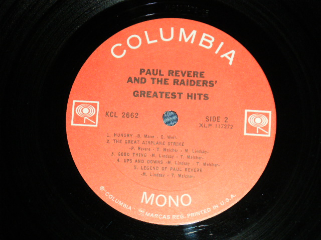 画像: PAUL REVERE & THE RAIDERS  ( Produced by TERRY MELCHER ) - GREATEST HITD ( With COLOR Booklet :Ex++,Ex/Ex+++ ) / 1967 US AMERICA ORIGINAL "MONO at BOTTOM Label "  Used LP S
