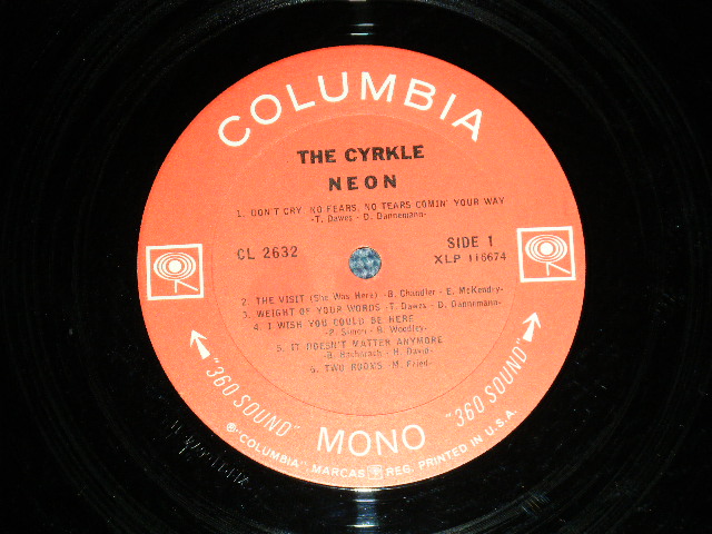 画像: The CYRKLE - NEON   ( Produced & Arranged by JOHN SIMON  ) - NEON  ( Ex+/Ex+++) / 1967 US AMERICA ORIGINAL "360 SOUND MONO at BOTTOM Label "  Used LP 