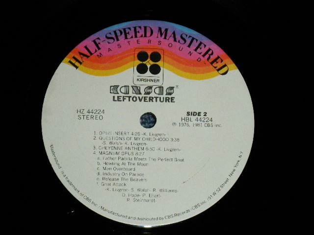 画像: KANSAS - LEFT OVERTURE ( Ex++/Ex+++ )   / 1981 US ORIGINAL "HALF SPEED MASTER"V LIMITED Used LP 