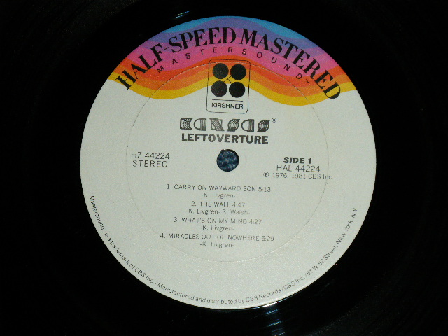画像: KANSAS - LEFT OVERTURE ( Ex++/Ex+++ )   / 1981 US ORIGINAL "HALF SPEED MASTER"V LIMITED Used LP 