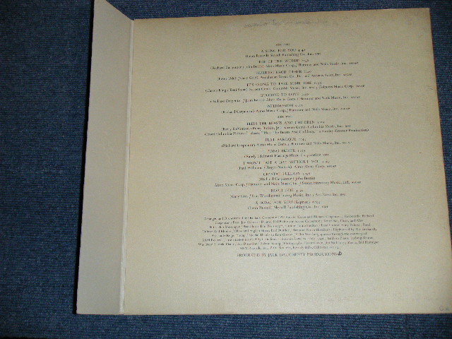 画像: CARPENTERS - A SONG FOR YOU ( Matrix No. SP-3531-S1 / SP-3531-S2)(Ex+++/MINT- ) With ORIGINAL INNER SLEEVE /  1972 US AMERICA ORIGINAL "BROWN LABEL"  Used  LP 