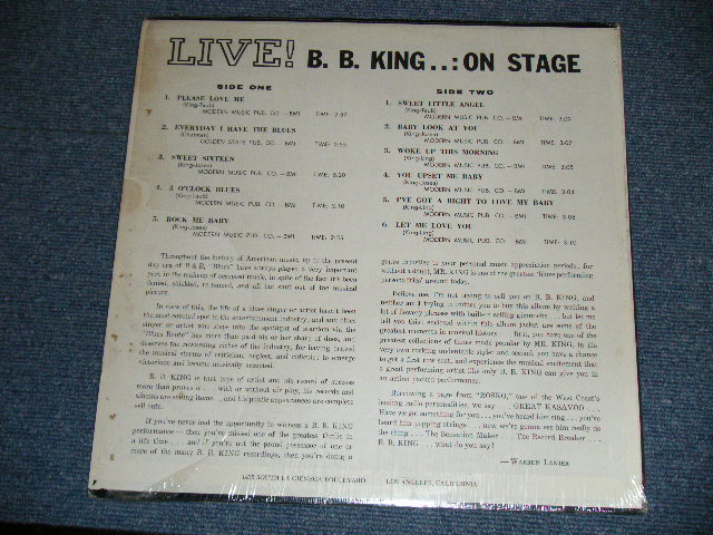 画像: B.B.KING B.B. KING - LIVE ON STAGE ( Ex++/MINT-) / 1965 US AMERICA ORIGINAL MONO Used LP  